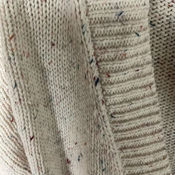 Abound Sweater V-Neck Drop Shoulder Ivory Confetti Blue Green Red Specks XL - Picture 10 of 15